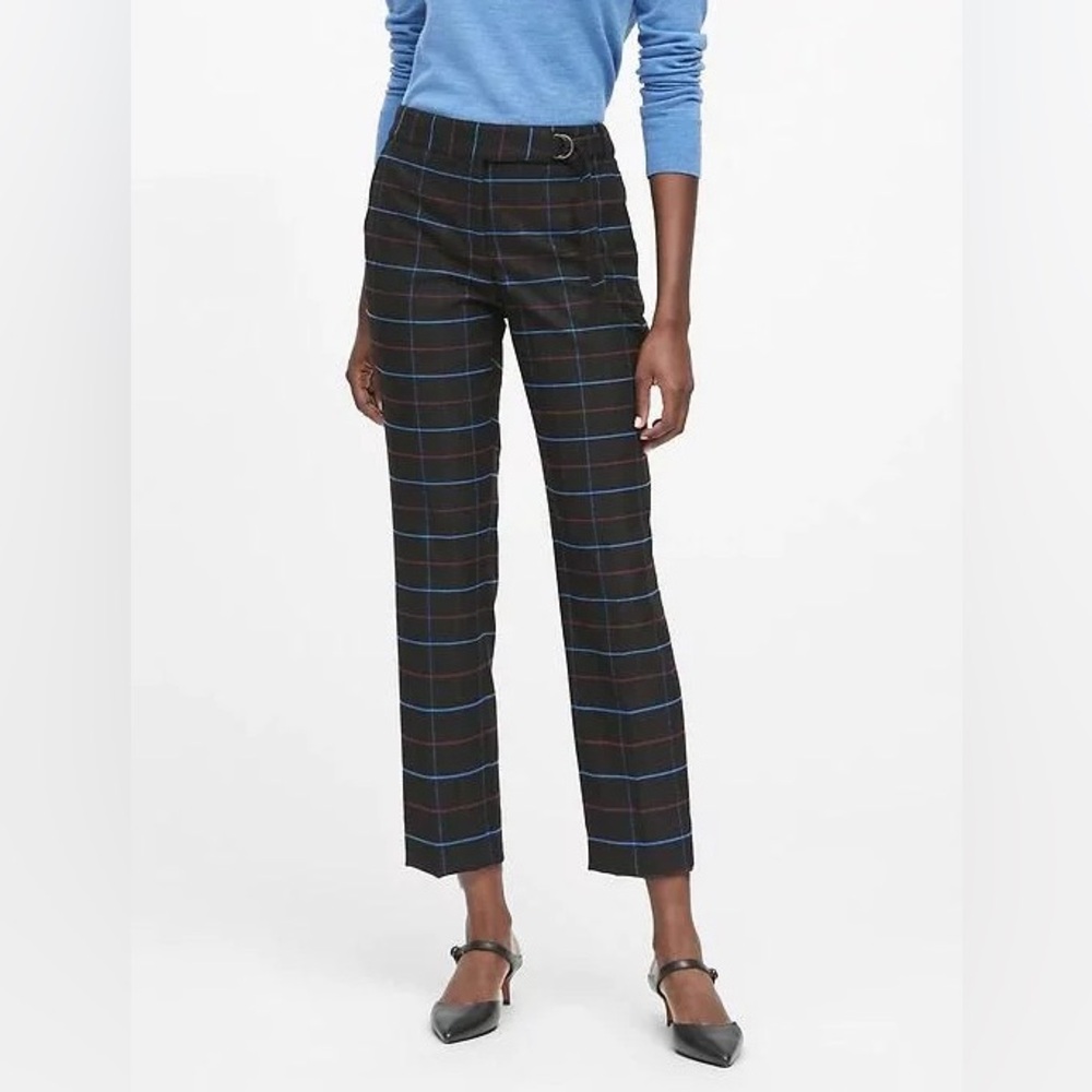 Banana Republic Avery Straight Fit Plaid Pant